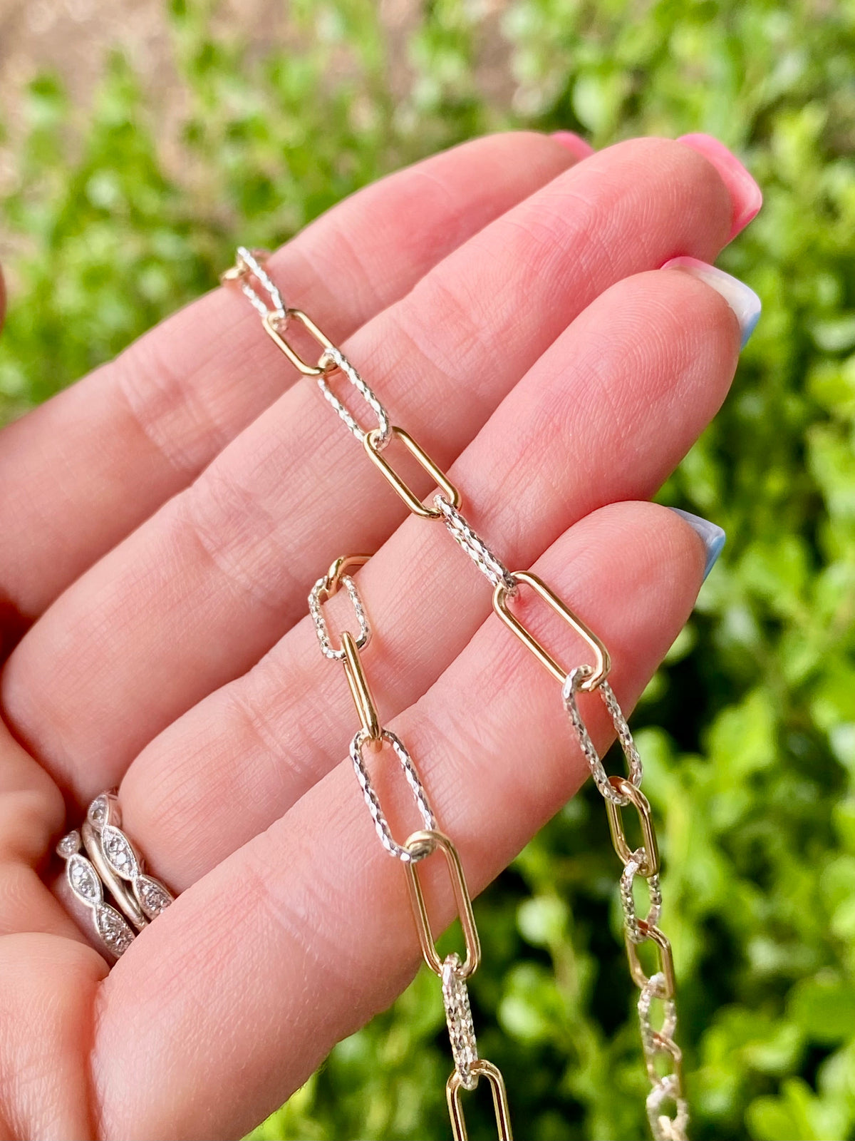 Huge Elongated Mixed Metal Paperclip Chain 4.40mm x 11.40mm - C50