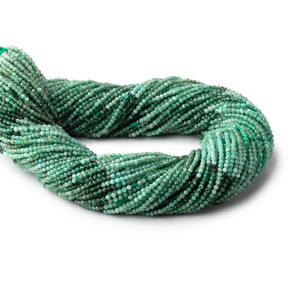 2mm Brazilian Emerald Micro Faceted Round Beads 13 inch 190 pieces