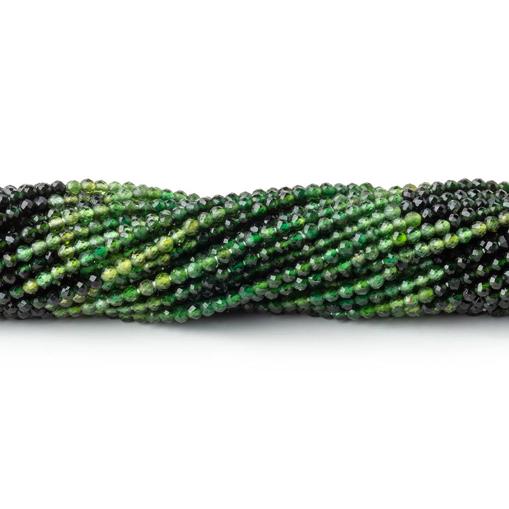 2mm Chrome Tourmaline Micro Faceted Rounds 12.75 inch 170 Beads AAA