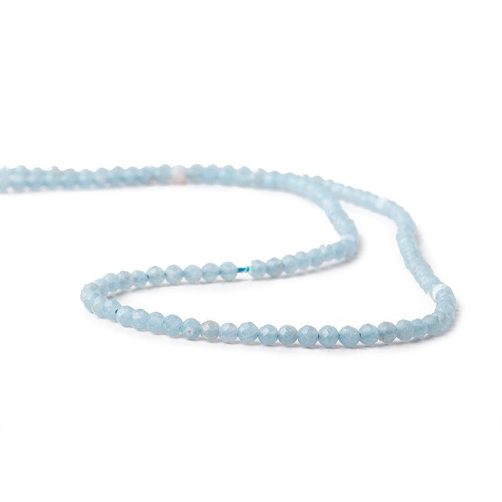 2mm Cornflower Blue Angelite microfaceted round beads 13 inch 140 pieces