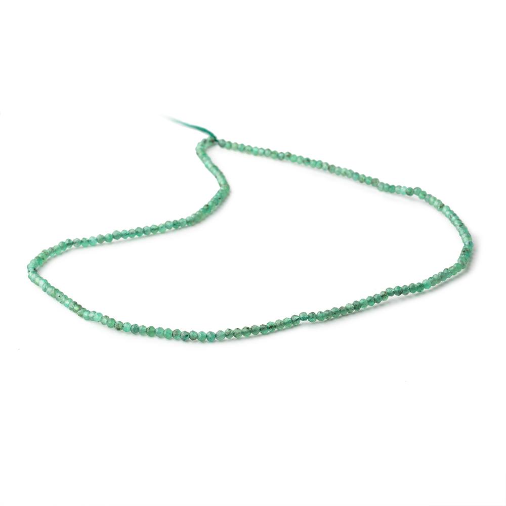 2mm Emerald Micro Faceted Rondelle Beads 12.5 inch 168 pieces