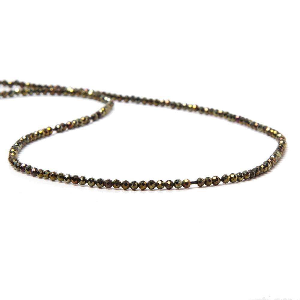 2mm Metallic Bronze Black Spinel Micro Faceted Rondelle Beads 13 inch 183 pcs