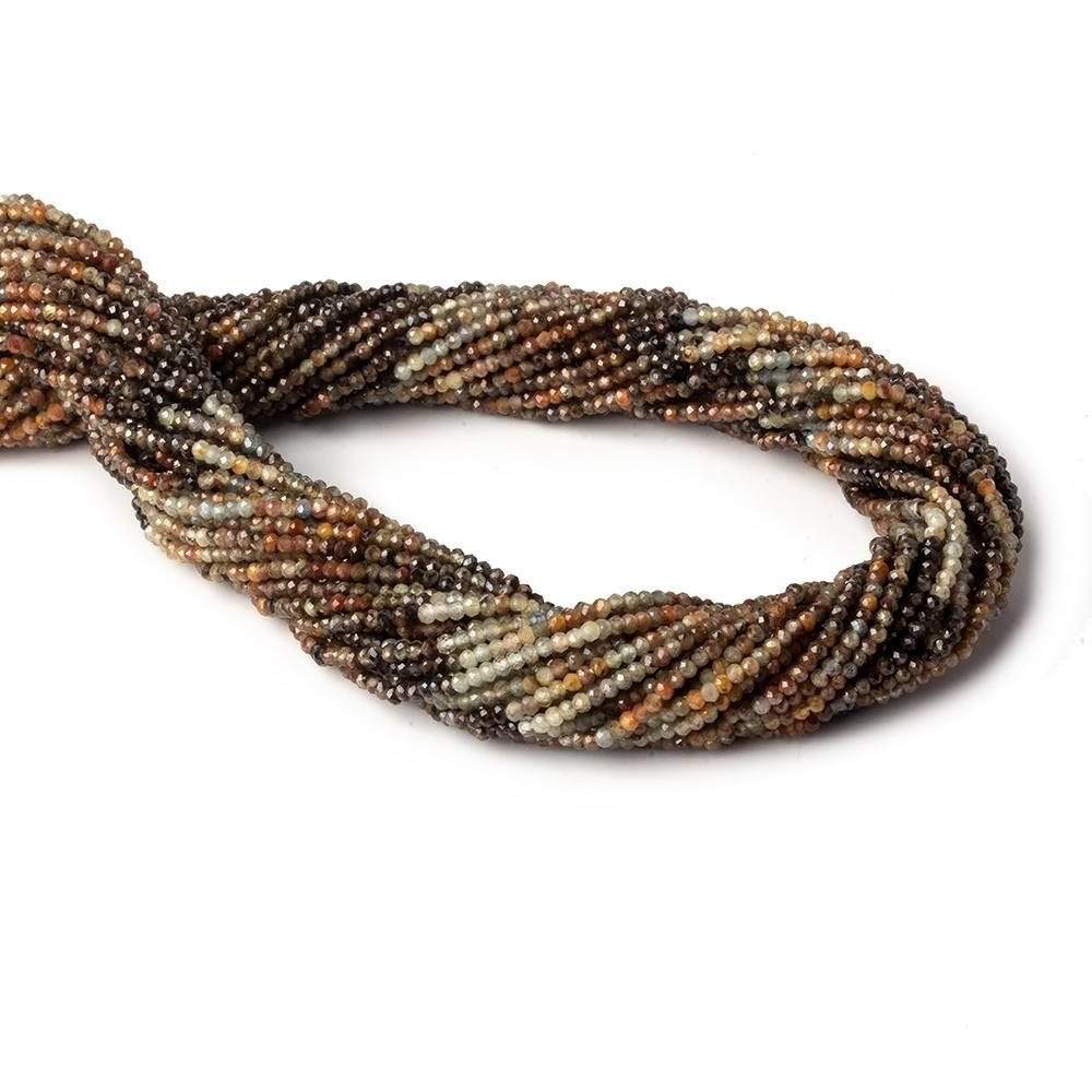 2mm Multi Brown Sapphire Micro Faceted rondelle beads 13 inch 200 pieces