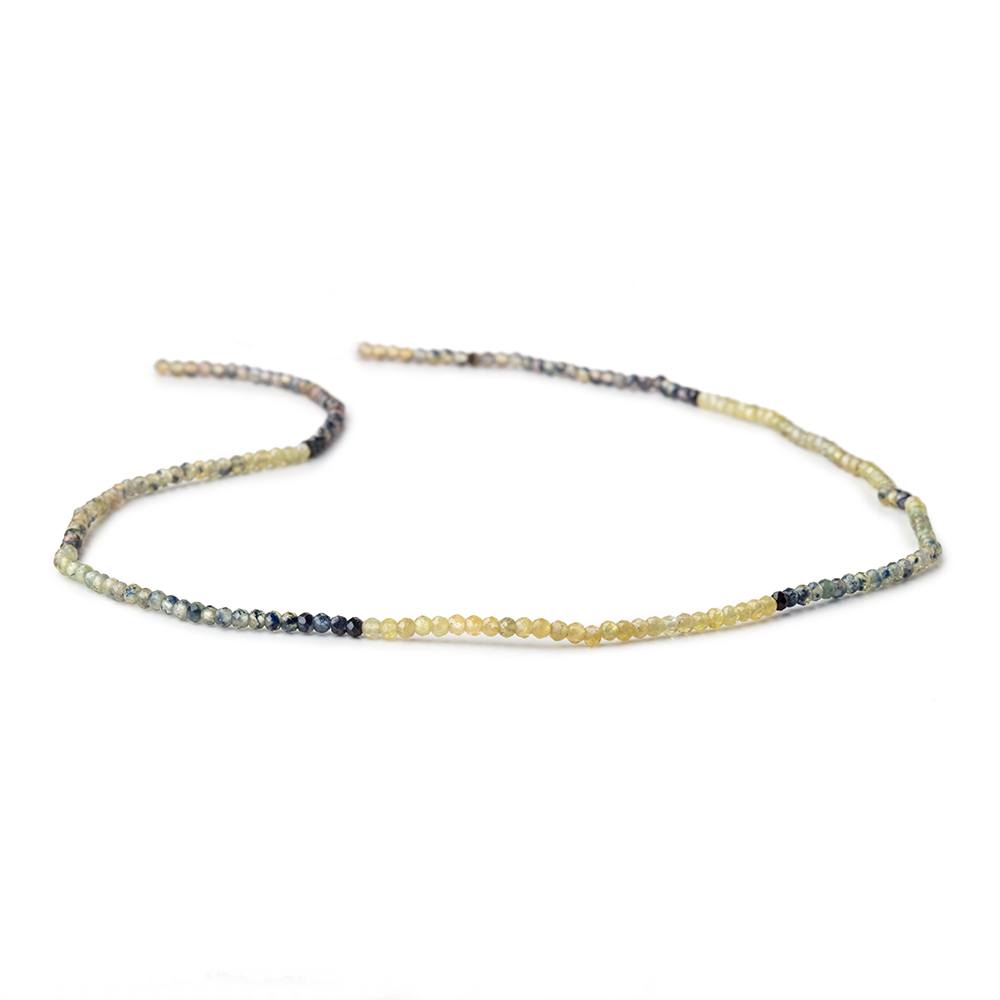 2mm Multi Color Fancy Sapphire Micro Faceted Rondelle Beads 12.5 inch 196 pieces AA