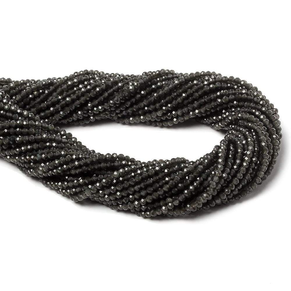 2mm Platinum Grey Moonstone Micro Faceted rondelles 13 inch 165 beads