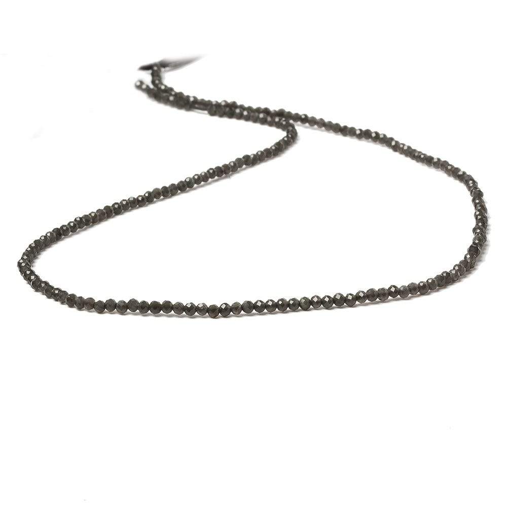 2mm Platinum Grey Moonstone Micro Faceted rondelles 13 inch 165 beads