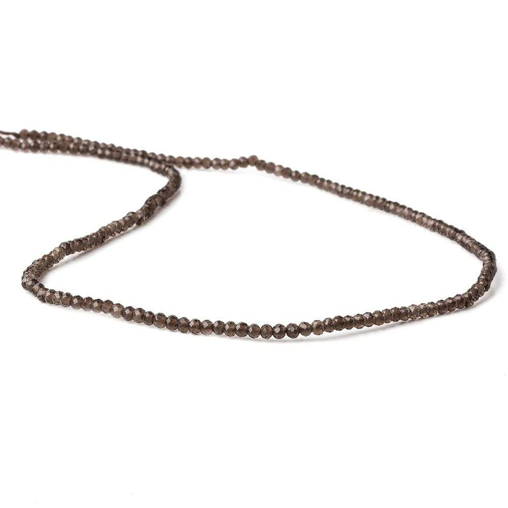 2mm Smoky Quartz Micro Faceted Rondelle Beads 13 inch 280 pieces