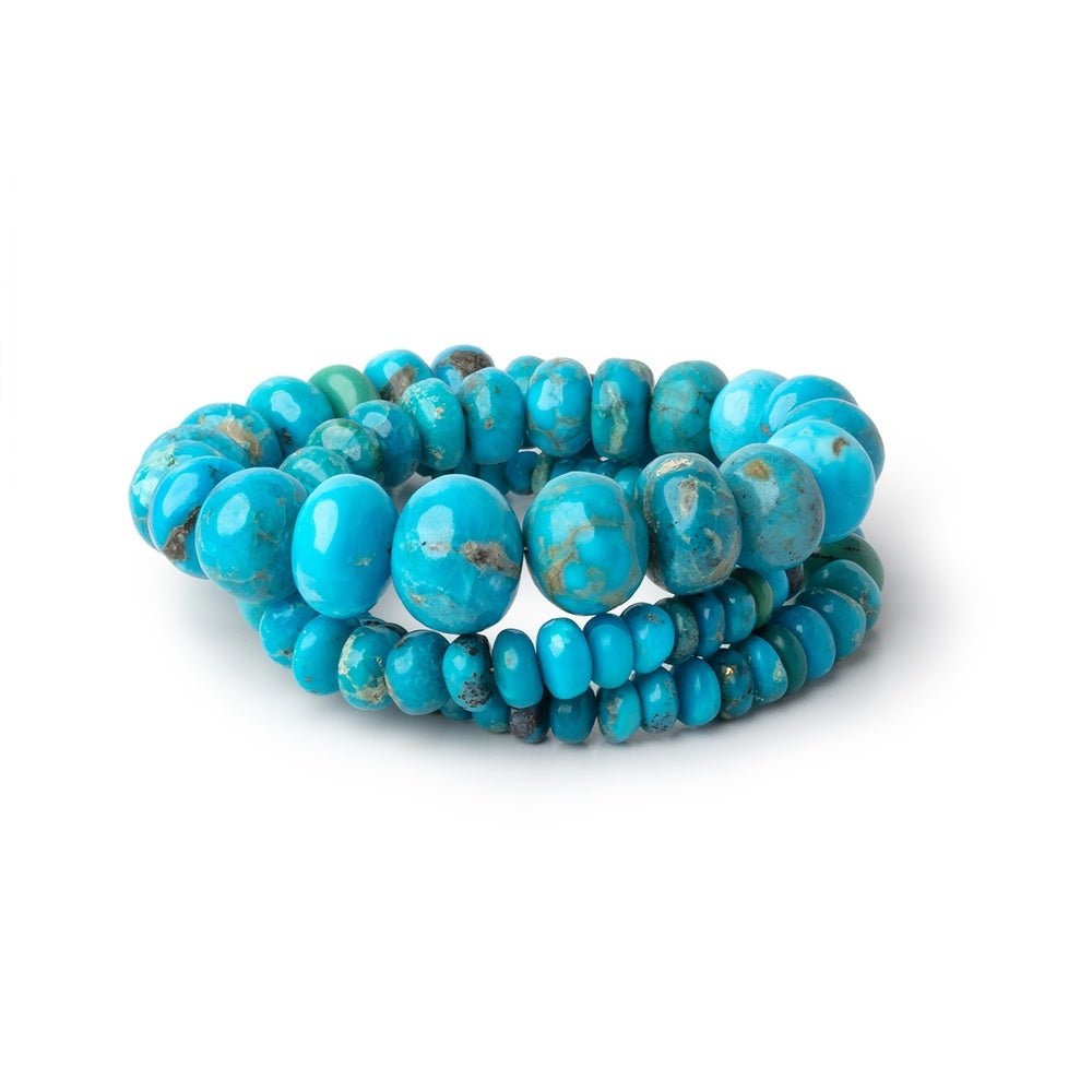 3-12mm Mongolian Turquoise Plain Rondelle 16 inch 106 Beads