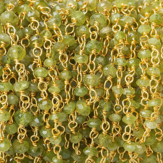 3-4mm Idocrase Gold plated Chain by the foot