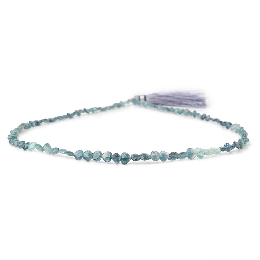 3-5mm Indicolite Bi-Color Faceted Heart Beads 16 inch 96 pieces