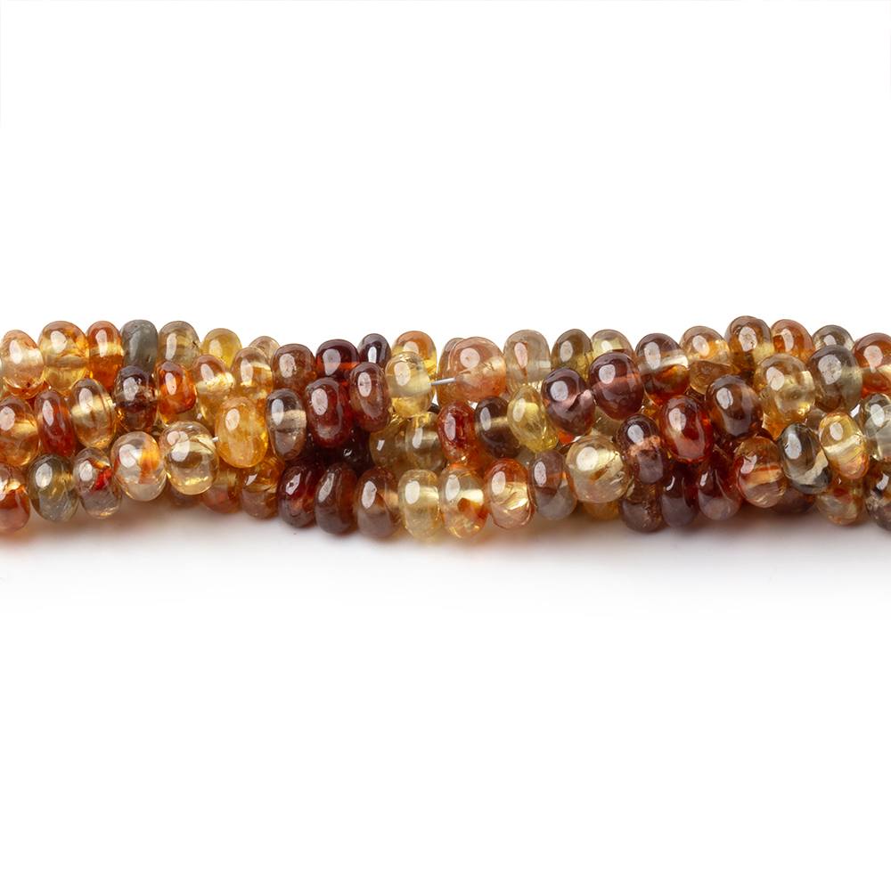 3-5mm Multi Color Golden Zircon Plain Rondelle Beads 16 inch 185 pieces AA