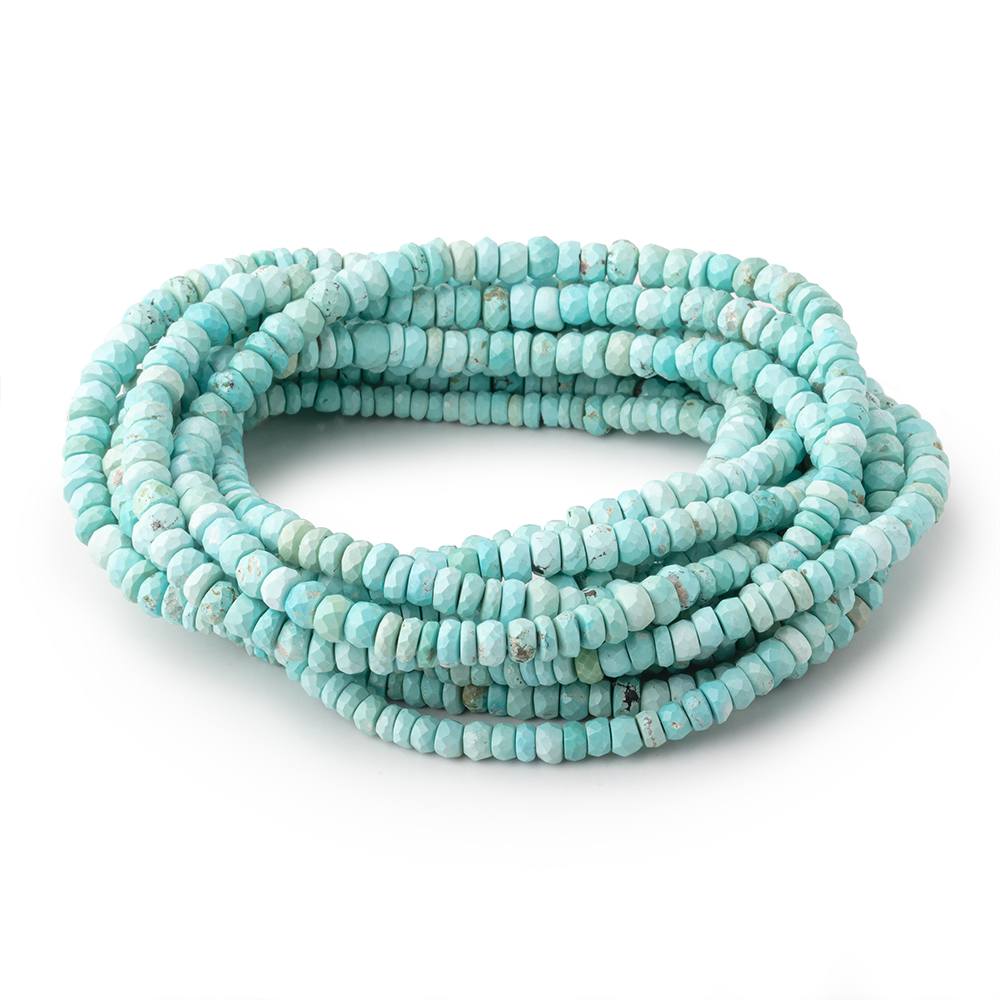 3-5mm Turquoise Faceted Rondelle Beads 16 inch 166 pieces
