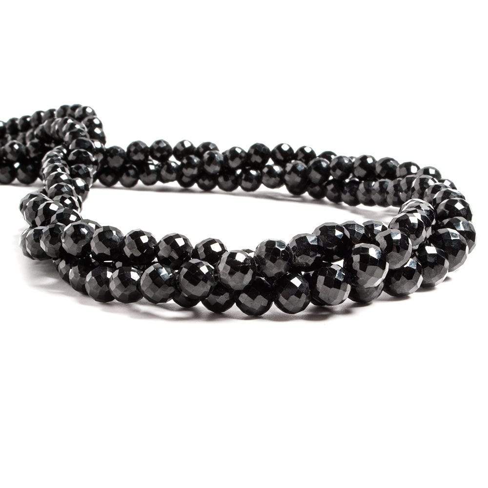 3-6mm Black Spinel Beads Faceted Rounds 15.5 inch 97 pieces
