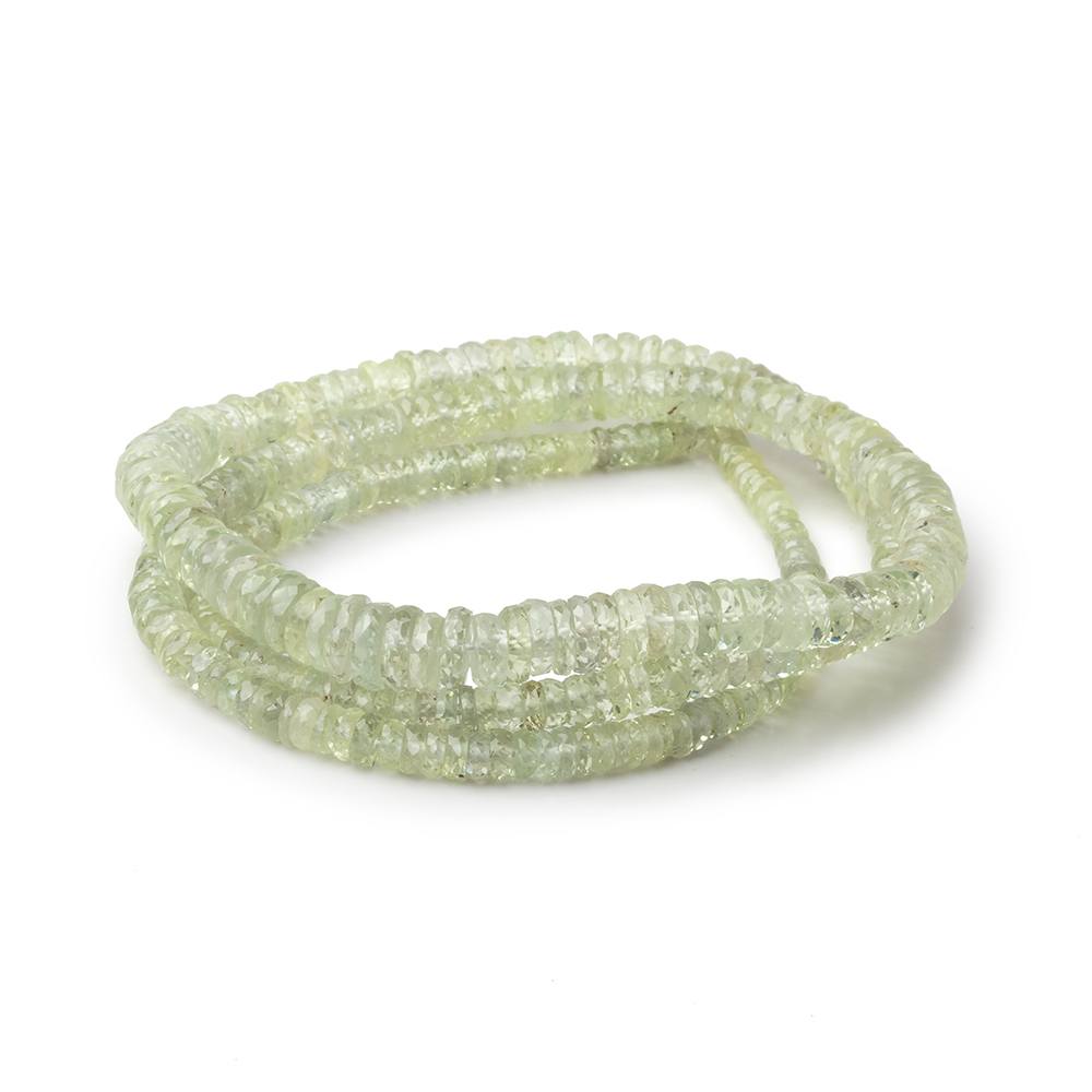 3-6mm Lime Green Sapphire Faceted Heishi Beads 17 inch 338 pieces AAA