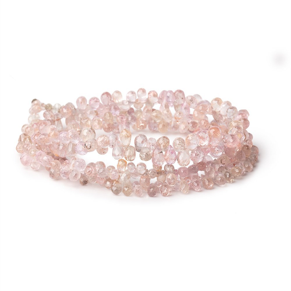 3-6mm Multi Pink Sapphire Faceted Tear Drop Beads 17 inch 300 pieces AA