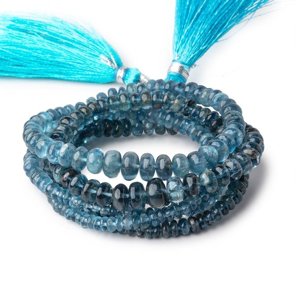 3-7mm Aquamarine plain rondelle beads 17 inch 190 pieces A