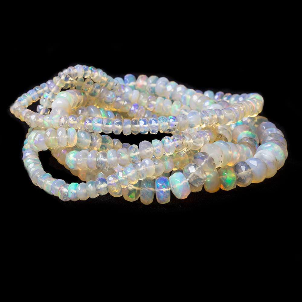 3 - 7mm Golden Ethiopian Opal Faceted Rondelle Beads 162 pieces AA Grade