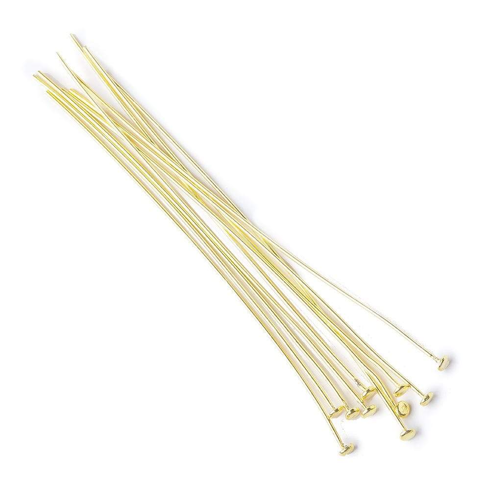 3" length Vermeil Disc Headpin, 22 Gauge Wire, 10 pieces per Bag