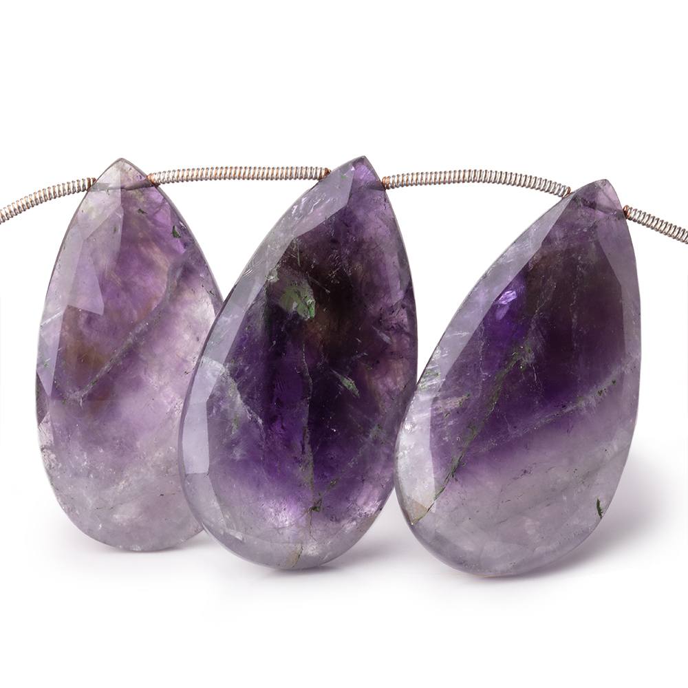 32x21-38x20mm Cape Amethyst Faceted Pear Beads 8 inch 10 pieces
