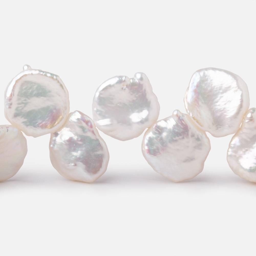 11x10-15x11mm Off White Top Drilled Keshi Freshwater Pearls 14.5 inch 42 Beads