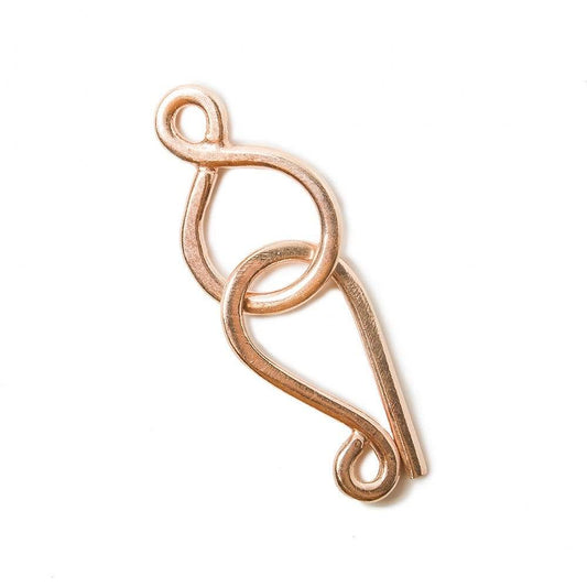 33x13mm Rose Gold plated Silver Hook and Eye Clasp 1 piece Shiny