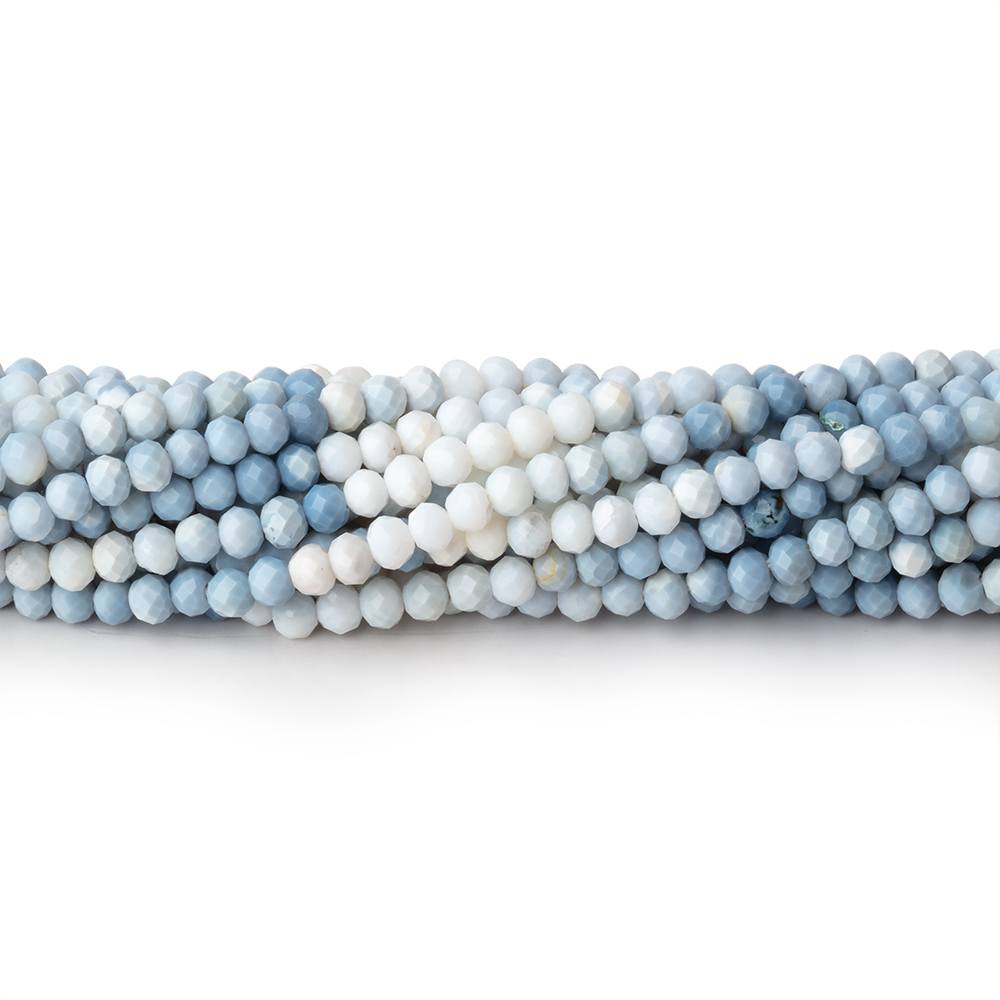 3mm Owyhee Denim Blue Opal Micro Faceted Rondelles 13 inch 132 Beads