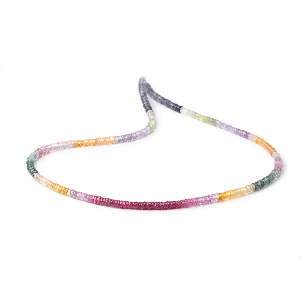 3.5-4mm Multi Color Sapphire & Ruby Faceted Heishi Beads 17 inch 300 pieces