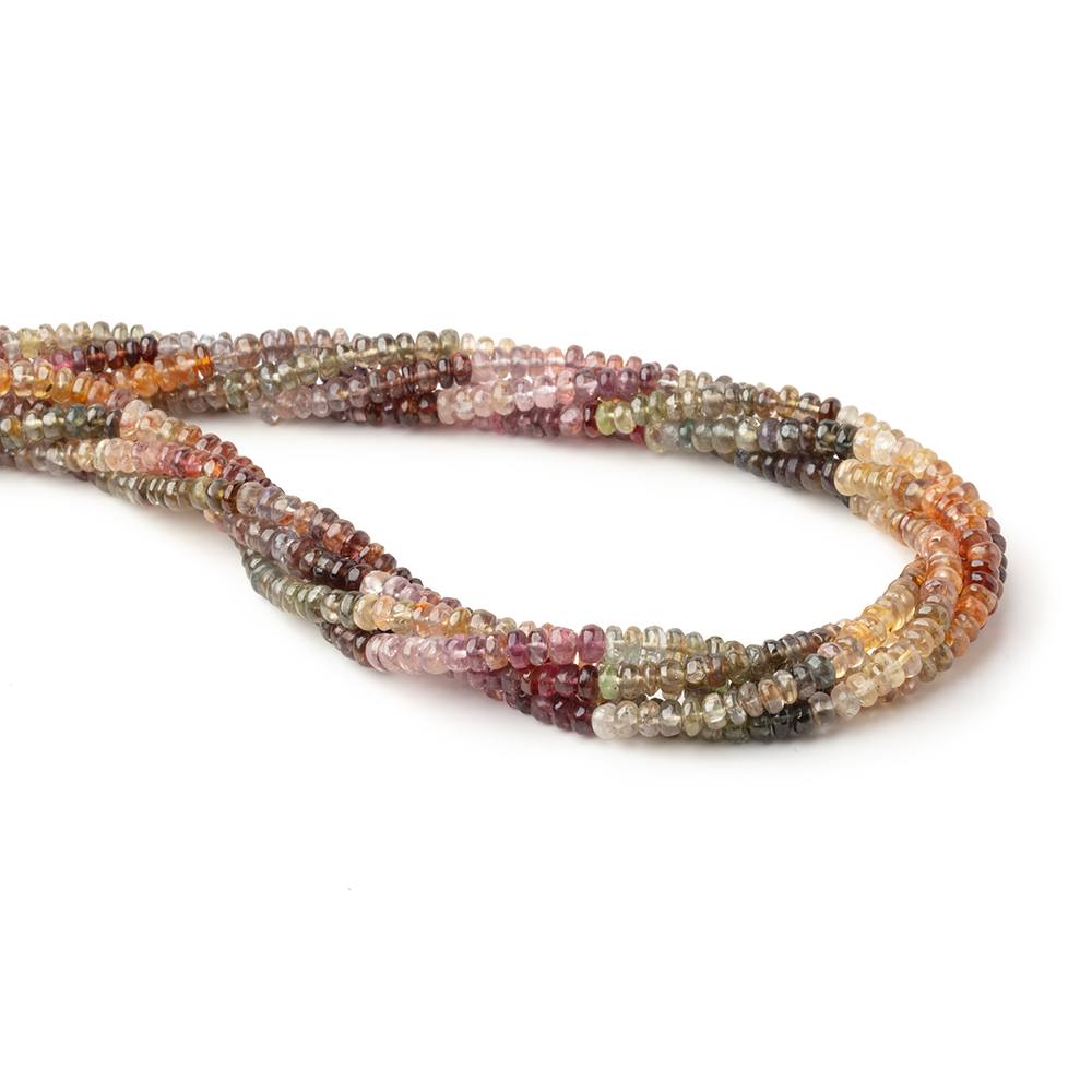 3.5-4mm Multi Color Spinel Plain Rondelle Beads 15.75 inch 190 pieces