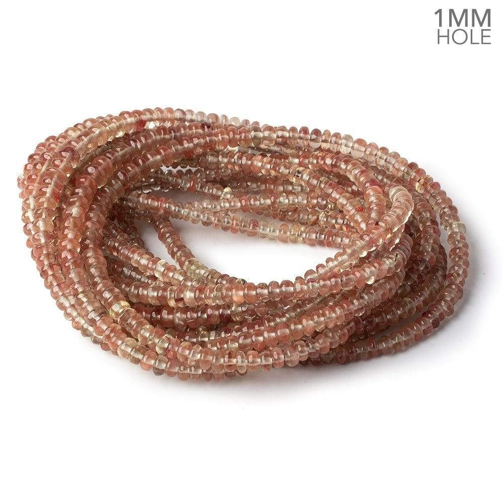 3.5-5.5mm Andesine plain rondelle beads 18 inch 185 pieces 1mm large hole A