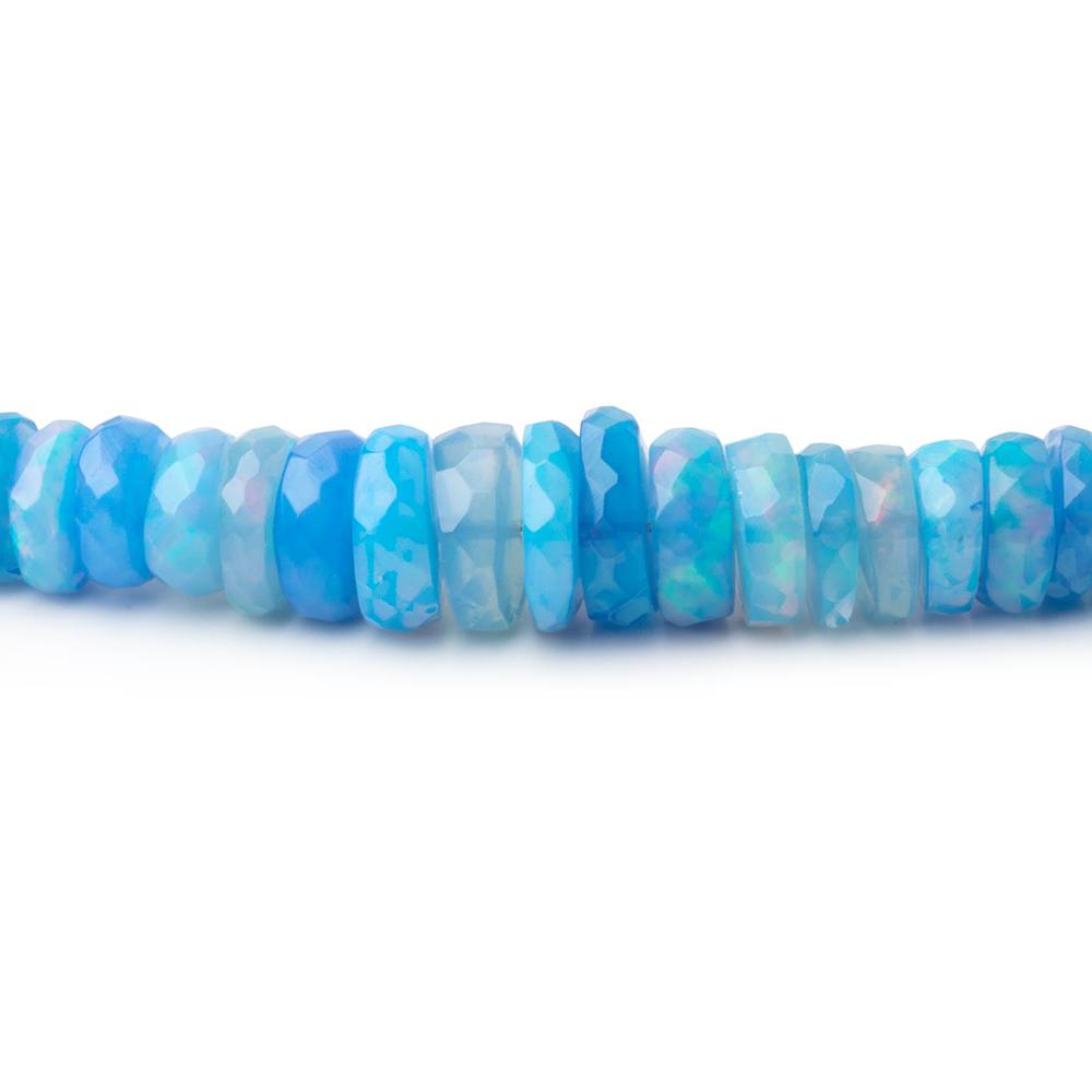 3.5-6mm Periwinkle Blue Ethiopian Opal Faceted Heishi 16 inch 230 Beads AA