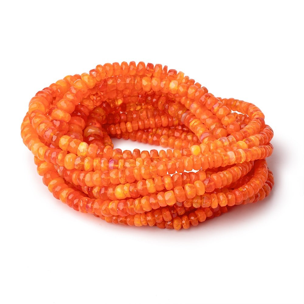 3.5-7mm Tangerine Ethiopian Opal Faceted Rondelle Beads 16 inch 136 pieces AA