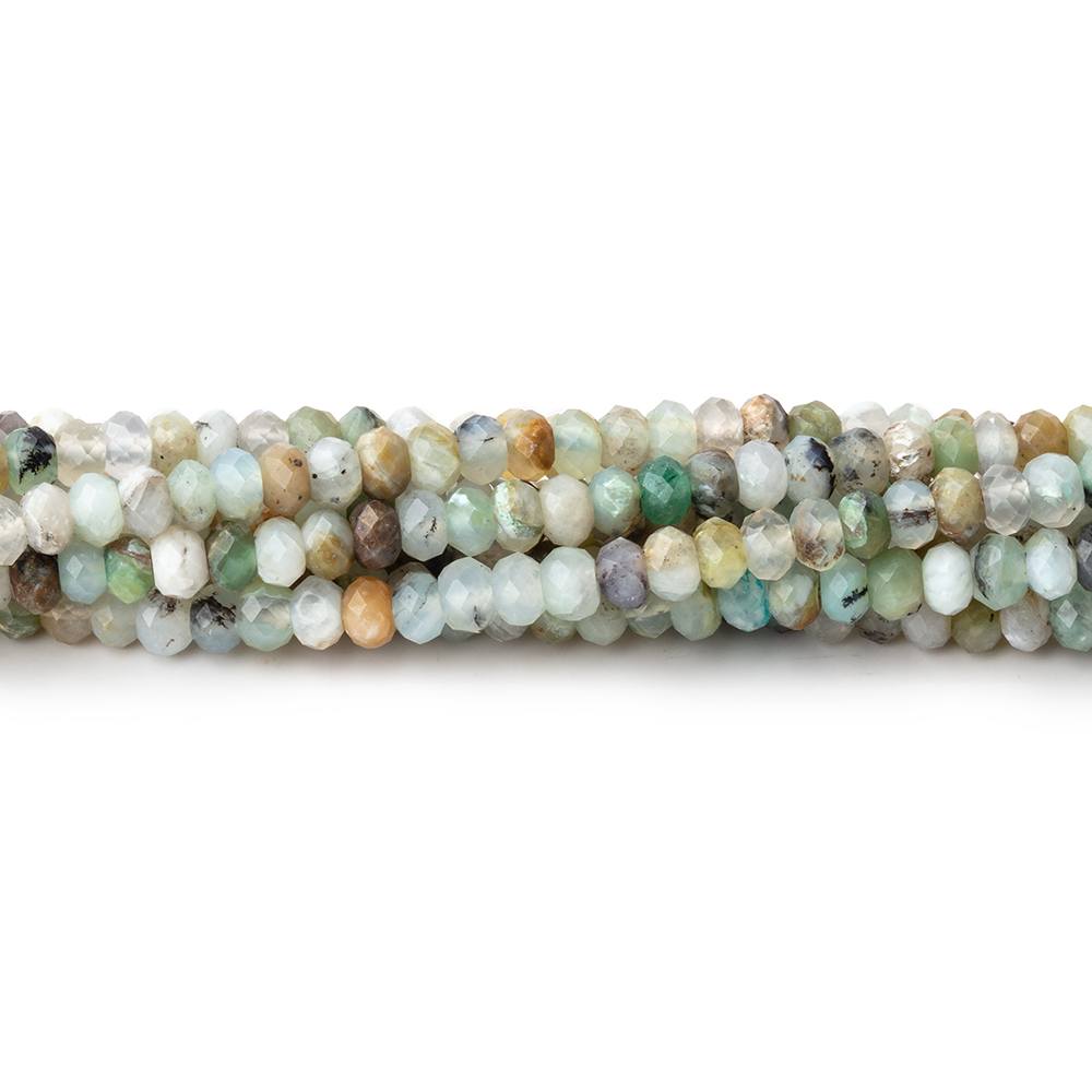 3.5mm Blue Peruvian Opal Micro Faceted Rondelle Beads 15.75 inch 168 pieces AA