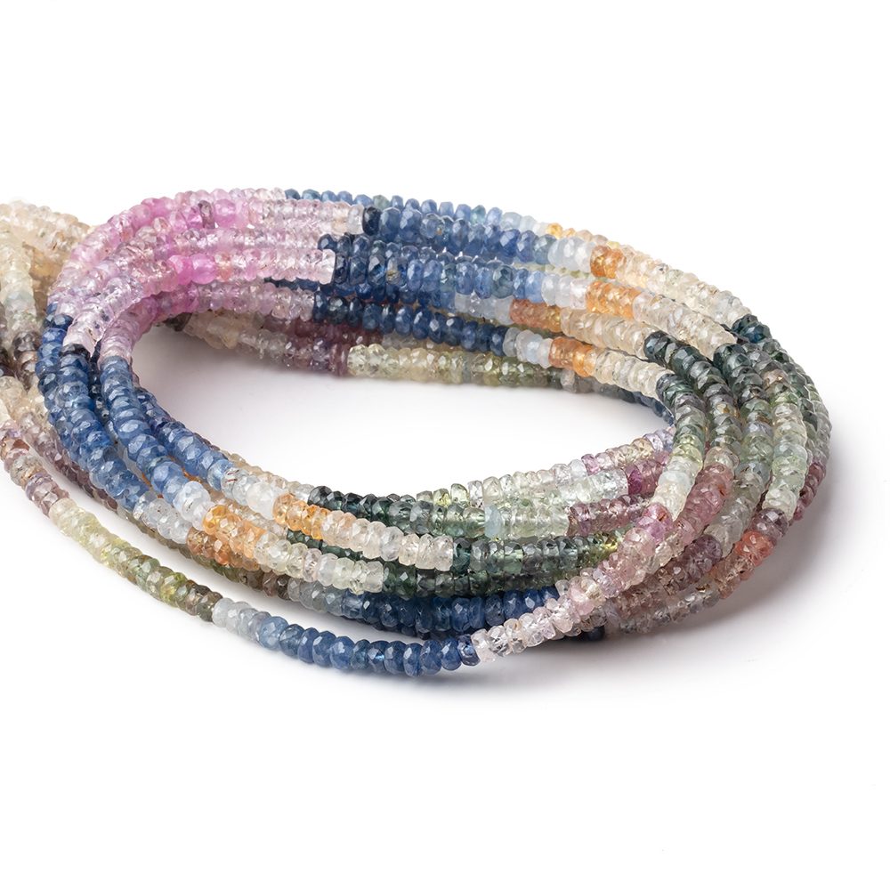3.5mm Multi Color Sapphire Faceted Rondelle Beads 17 inch 260 pieces A