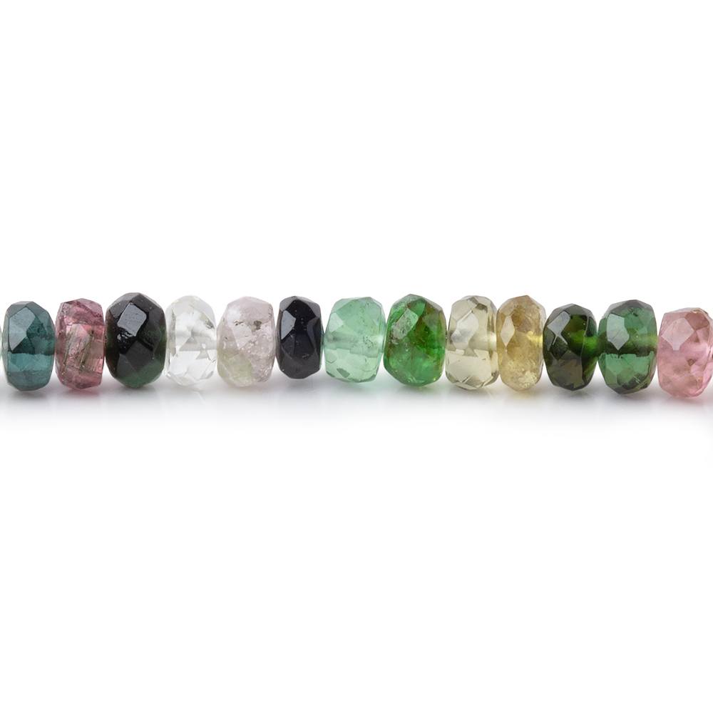 3.5mm Multi Color Tourmaline Faceted Rondelle Beads 16 inch 185 pieces