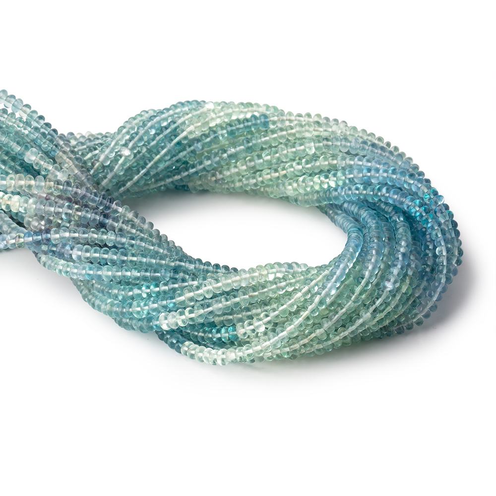 3.5mm Shaded Fluorite Plain Rondelle Beads 13 inch 121 pieces