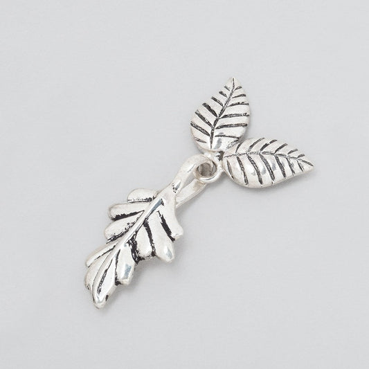 35x18mm Antiqued Sterling Silver Hook & Eye Clasp with Leaves 1 piece