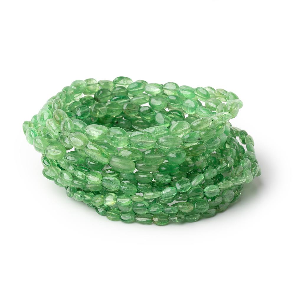 3.5x3-8x6mm Tsavorite Garnet Plain Oval Beads 18 inch 90 pieces AAA