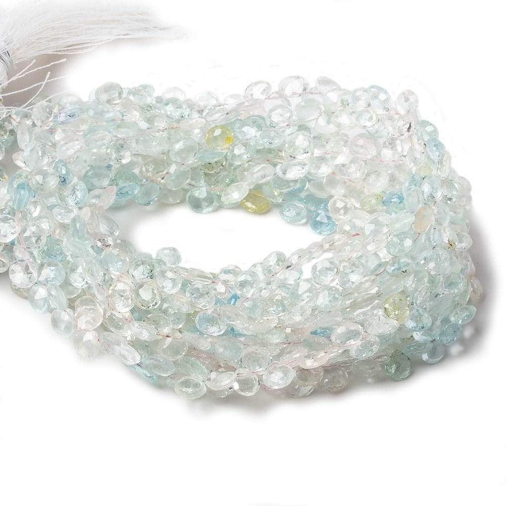 3.5x5mm Multi Beryl faceted heart briolette beads 16 inch