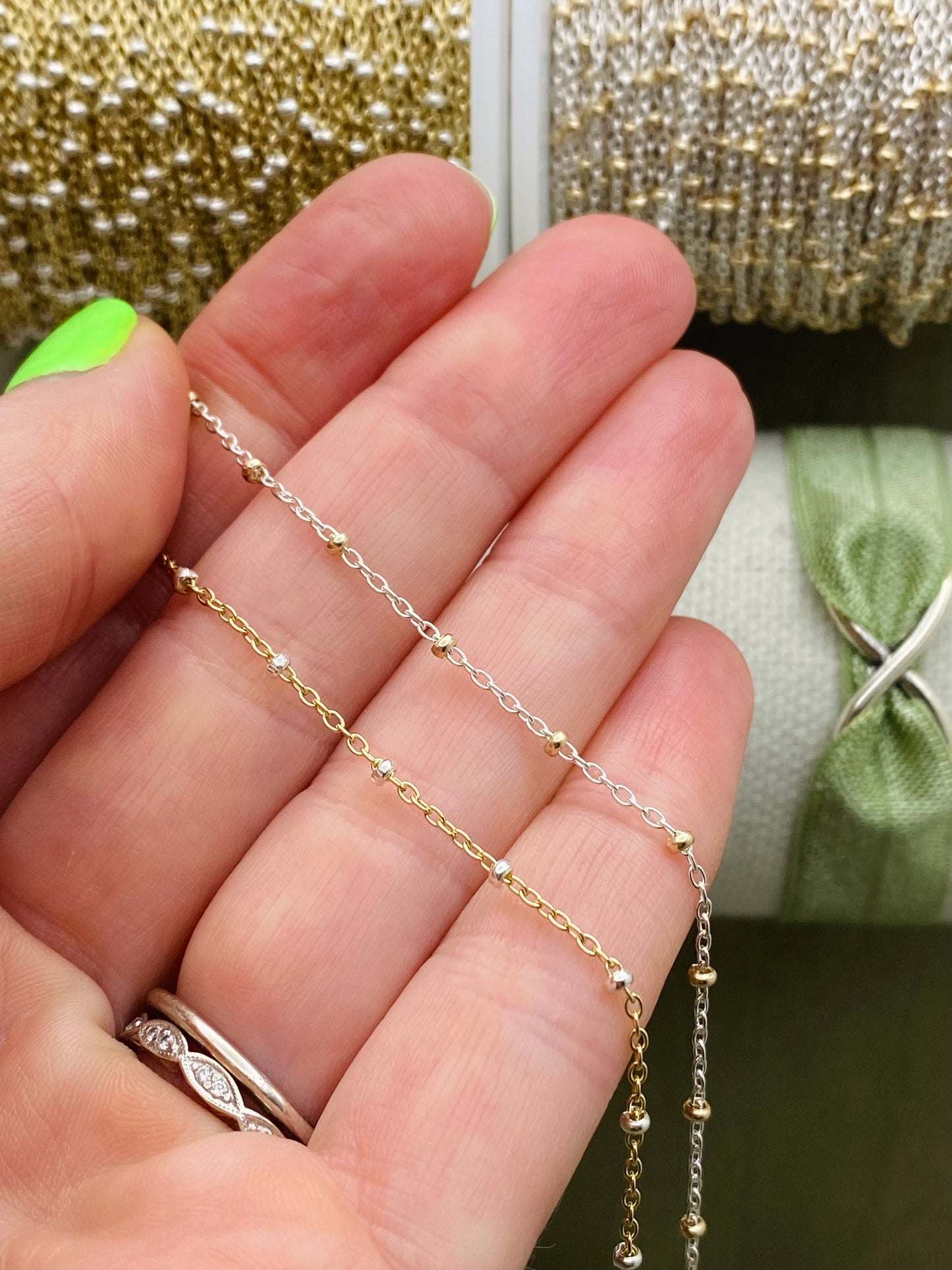 Mixed Metal Satellite Chain 1.35mm - C30