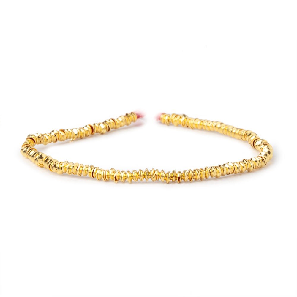 3mm 22kt Gold Plated Copper Plain Bead Cap 8 inch 380 pieces