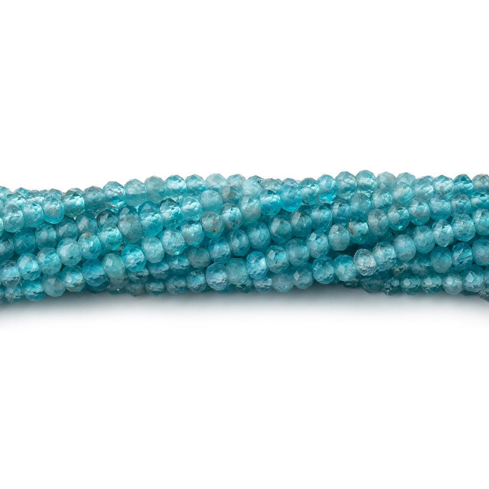 3mm Apatite Micro Faceted Rondelle Beads 15.25 inch 172 pieces