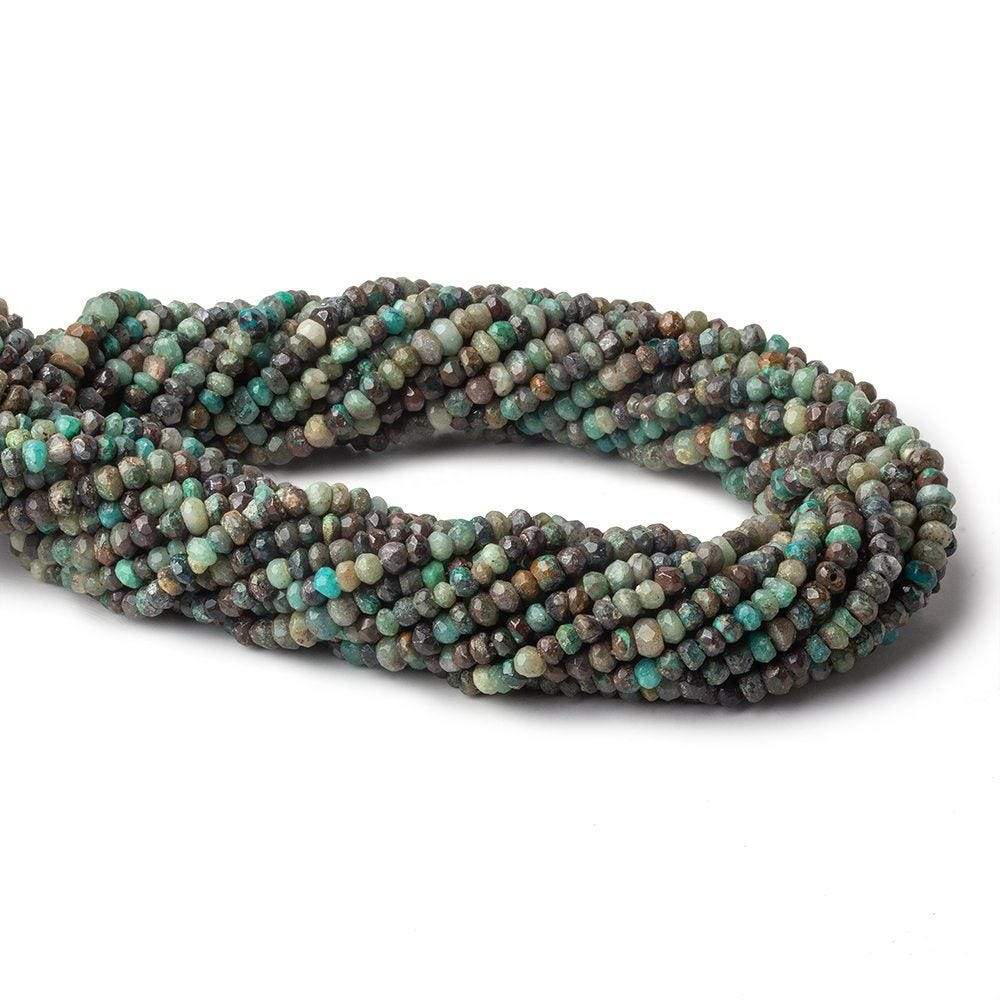 3mm Azurite faceted rondelle beads 13 inch 145 pieces