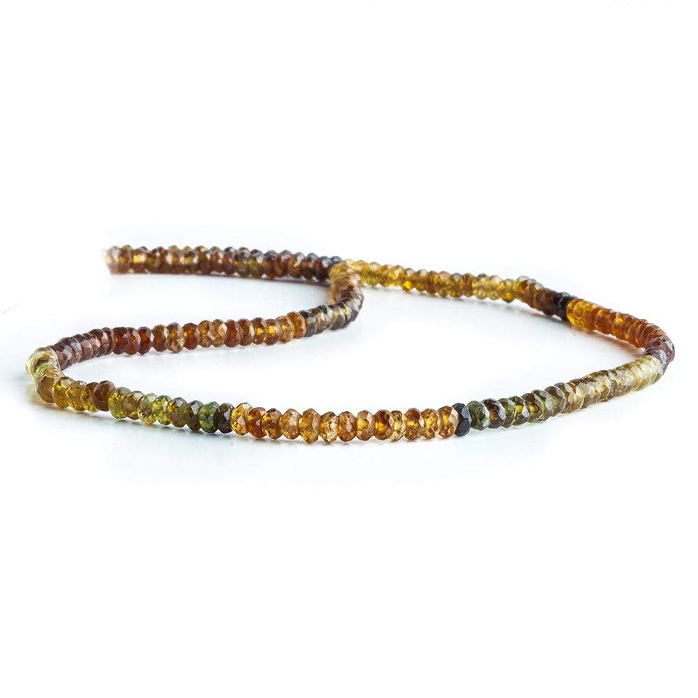 3mm Brown and Green Tourmaline Faceted Rondelle Beads 13 inch 175 pieces