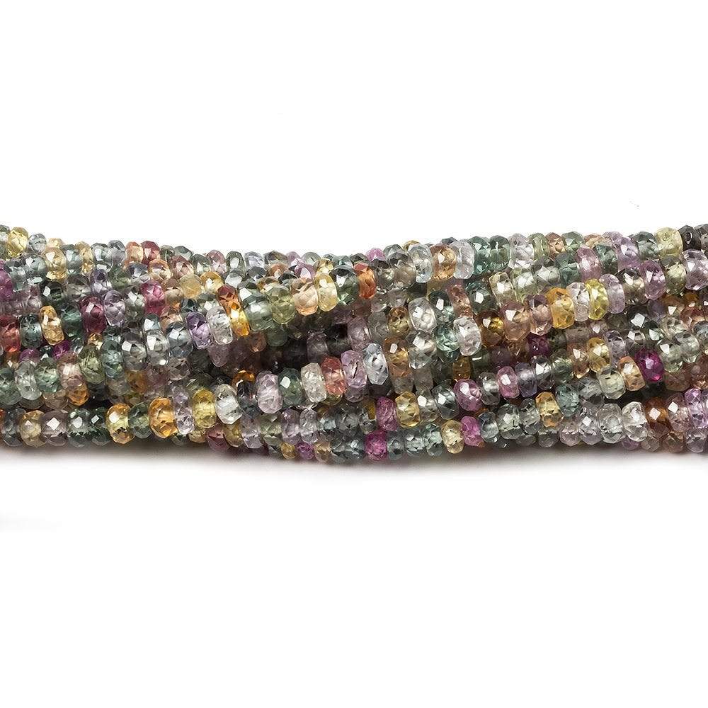 3mm Fancy Sapphire faceted rondelles 15 inch 251 beads AA Grade