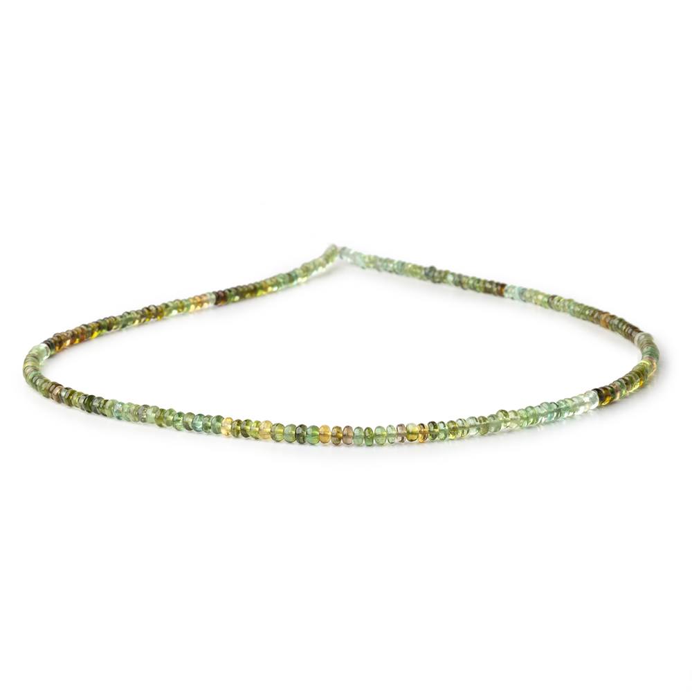 3mm Green Afghani Tourmaline Plain Rondelle Beads 16 inch 215 pieces
