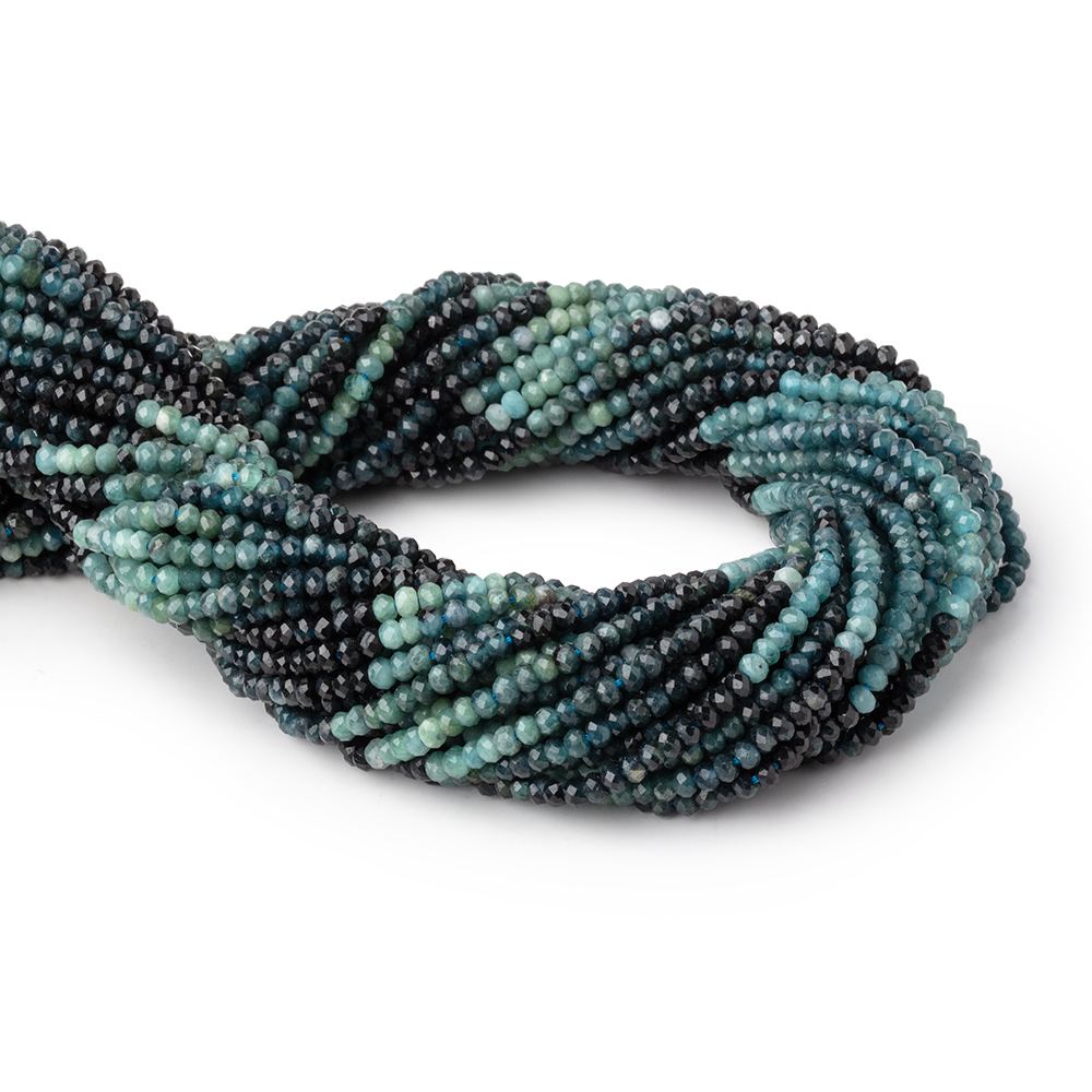 3mm Indicolite Tourmaline Micro Faceted Rondelle Beads 12.25 inch 150 pieces
