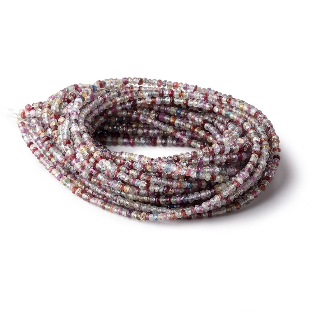 3mm Multi Color Sapphire Faceted Rondelle Beads 16 inch 200 pieces