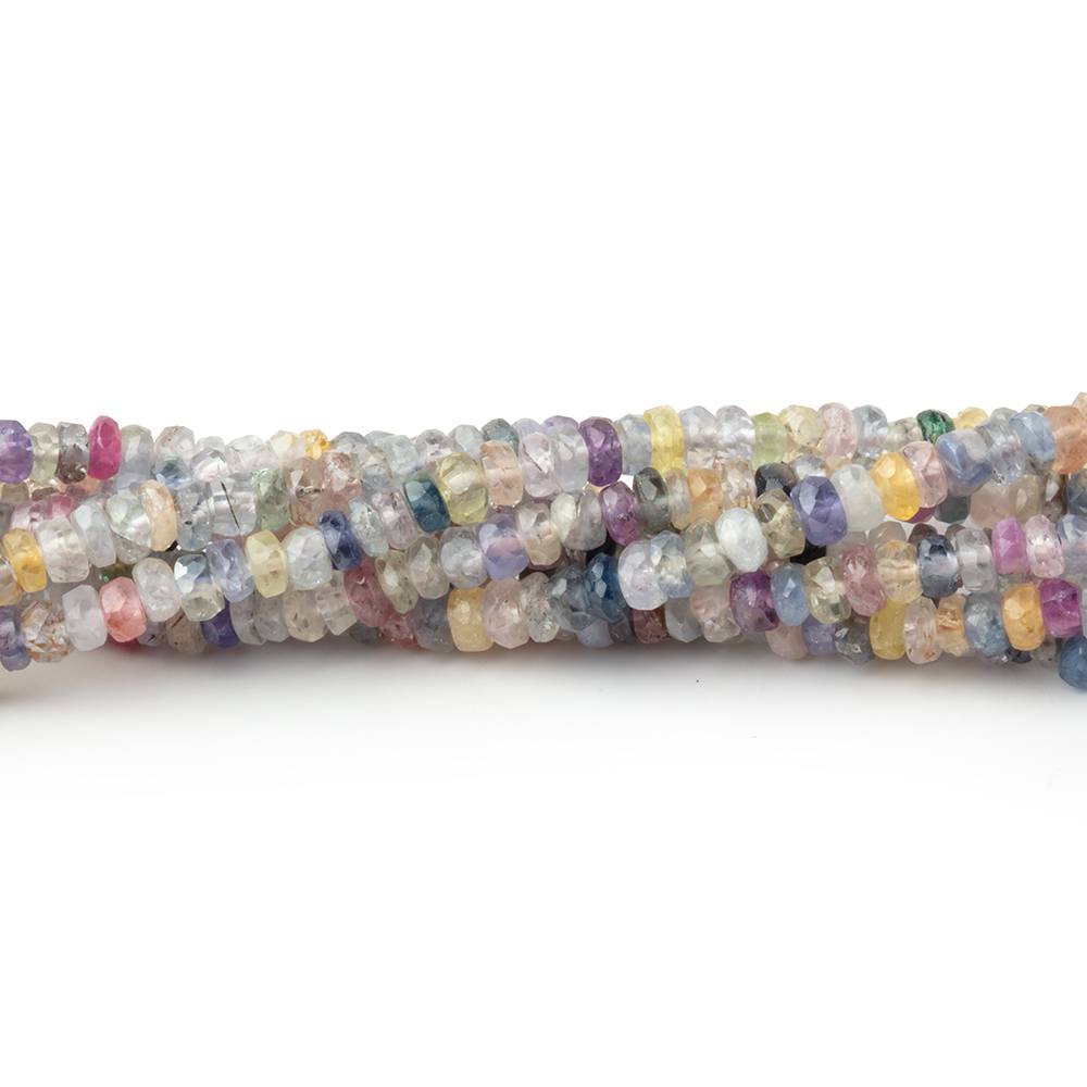3mm Multi Color Sapphire Faceted Rondelle Beads 16 inch 215 pieces
