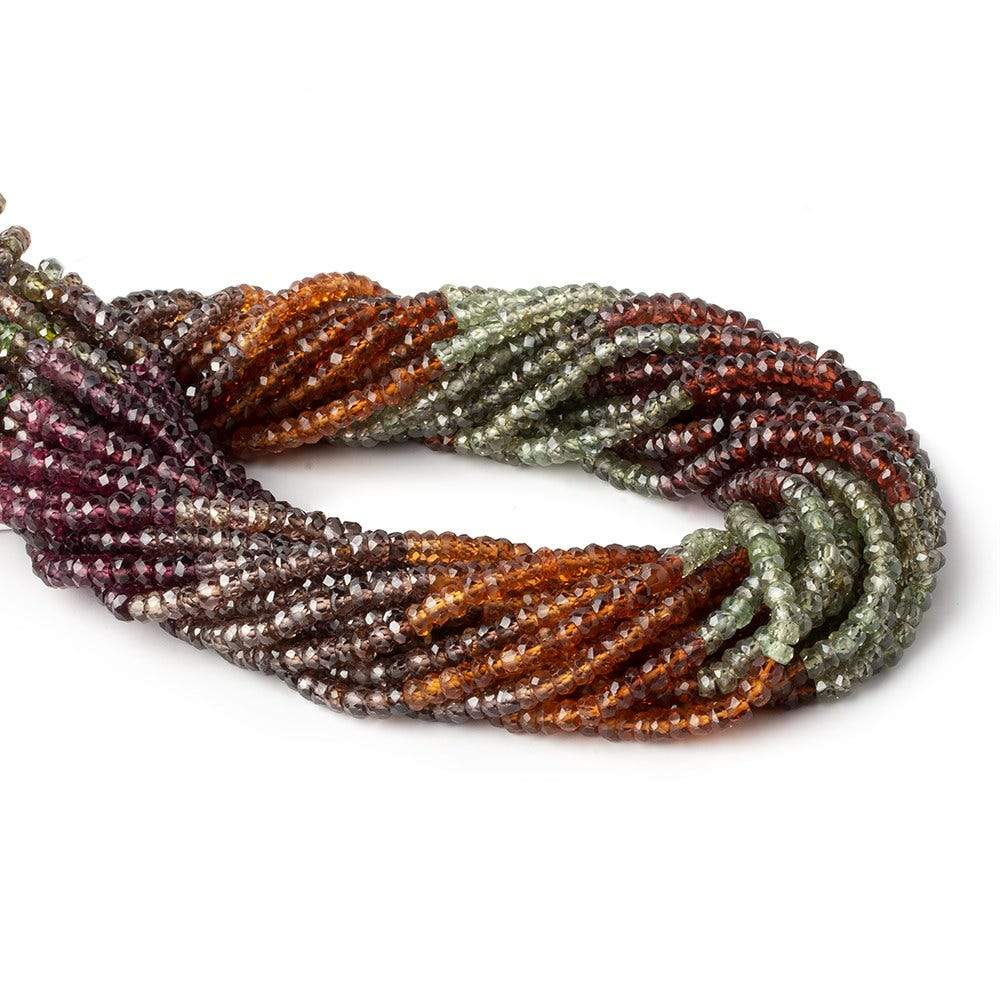 3mm Multi Gemstone Faceted Rondelle Beads 13 inch 150 pieces