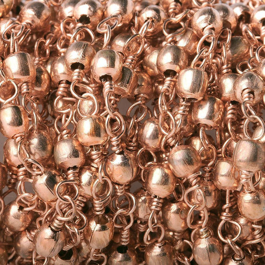 3mm Rose Gold plated Round Rose Gold plated Chain by the foot